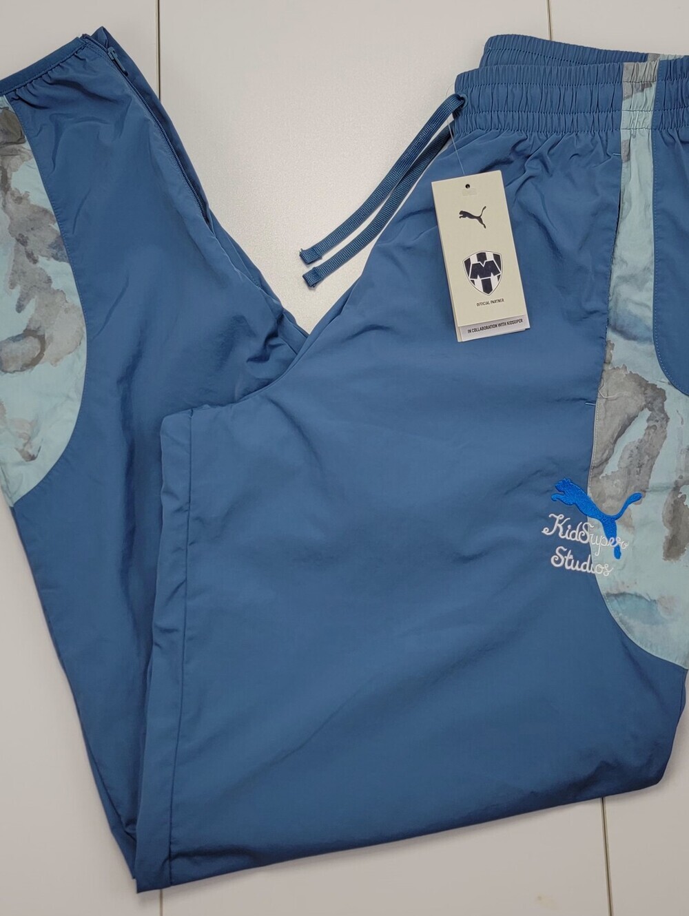 PUMA KidSuper CF Monterrey Travel Pants Mens Size Small Blue Liga MX $150 New - Picture 1 of 15